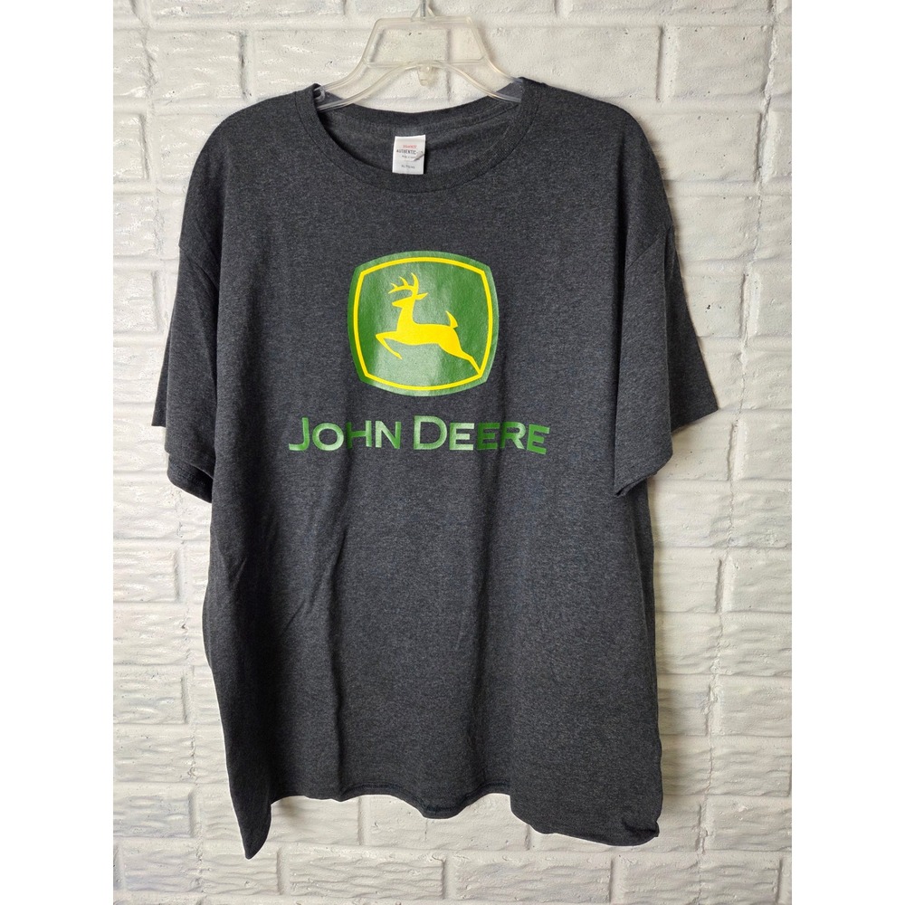JOHN DEERE short sleeve shirt Men's size XL T shirt Gray NWT Cotton/Poly Tractor